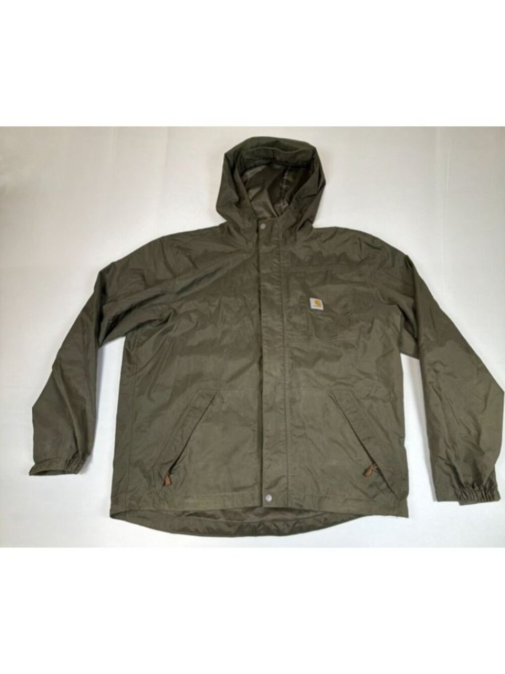 Carhartt Men's L Tall Olive Green Loose Fit Hooded Lightweight Jacket